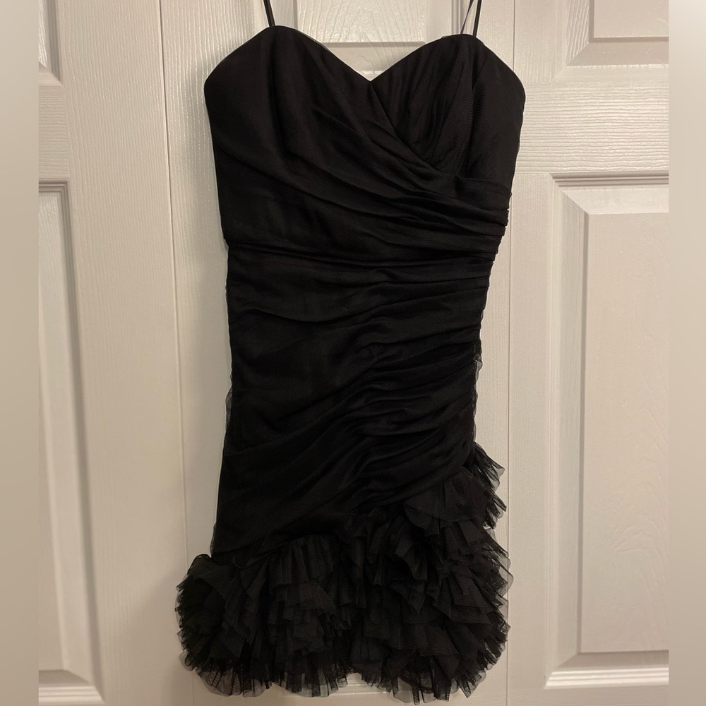 Max & Cleo Little Black Strapless Cocktail Dress Size 0 View 2